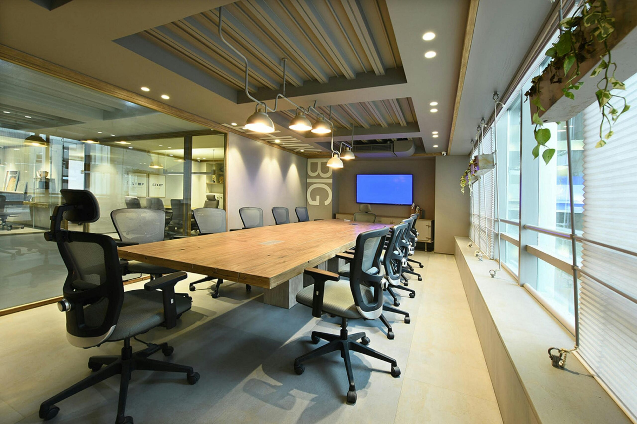 Clean, bright office workspace